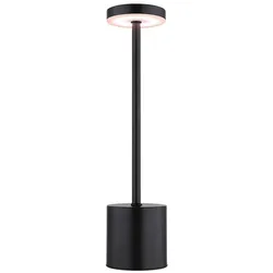 Tischleuchte Lampe Beistelllampe Metall schwarz matt LED dimmbar Akku H 34,3 cm