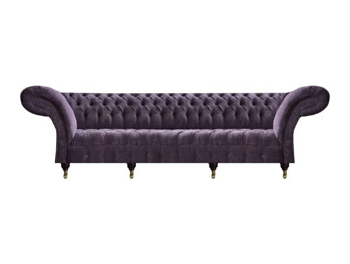 Xlmoebel Chesterfield-Sofa Elegantes lila Chesterfield-Sofa mit hohem Komfort und Stil, 4-Sitzer, Hergestellt in Europa