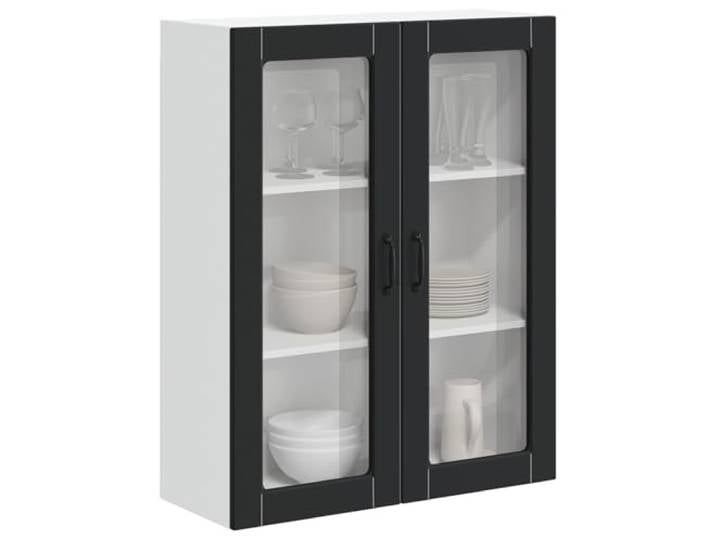 KTHLBRH Wandschrank Lucca schwarz 80 x 31 x 100 cm Technisches Holz, modernes Design, robuste Konstruktion, spülmaschinenfest, elegant