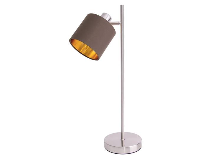 Lampe de table\, spot mobile\, textile brun\, H 51 cm