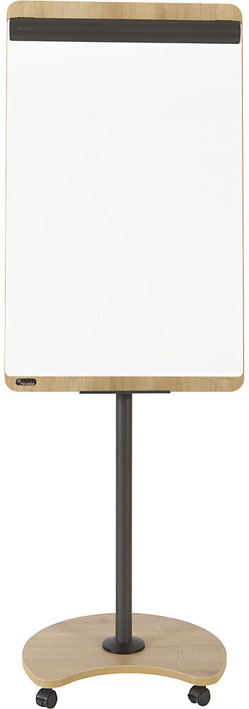 kaiserkraft Flipchart NATURAL, mobil, HxBxT 2000 x 690 x 620 mm, Rahmen in Holzoptik, mit Rollen