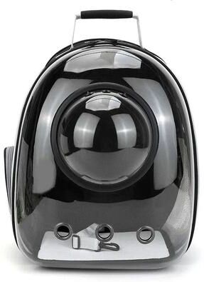 Uplift Essentials Portable Transparent Capsule Pet Travel Backpack black with cover