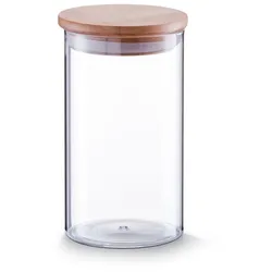 Vorratsglas Bamboodeckel (DH 10,50x17,50 cm) - weiß - DH 10,50x17,50 cm