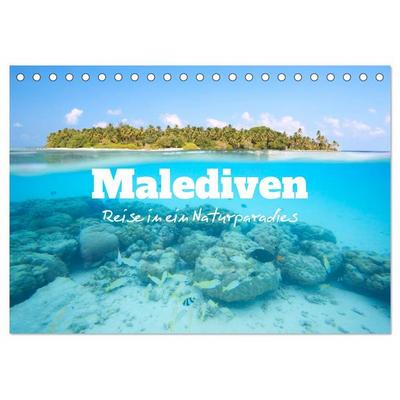 Malediven - Reise in ein Naturparadies (Tischkalender 2026 DIN A5 quer), CALVENDO Monatskalender