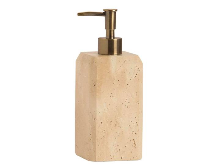 Distributeur de savon en travertin 7.5x7.5x19cm
