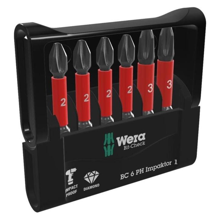 Wera Bit-Check, 6 pc(s), Phillips, PH 2,PH 3, 4x PH 2x50 mm 2x PH 3x50 mm (05057691001)