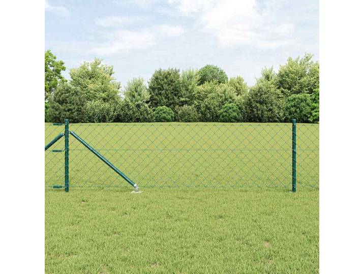 vidaXL Maschendrahtzaun mit Stacheln 10 x 0,8 m Grün Netz