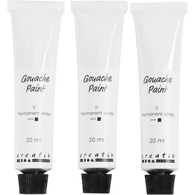 Creativ Company Gouachefarbe, Weiß, 3x20 ml