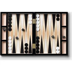Printworks Lacquered Backgammon, schwarz