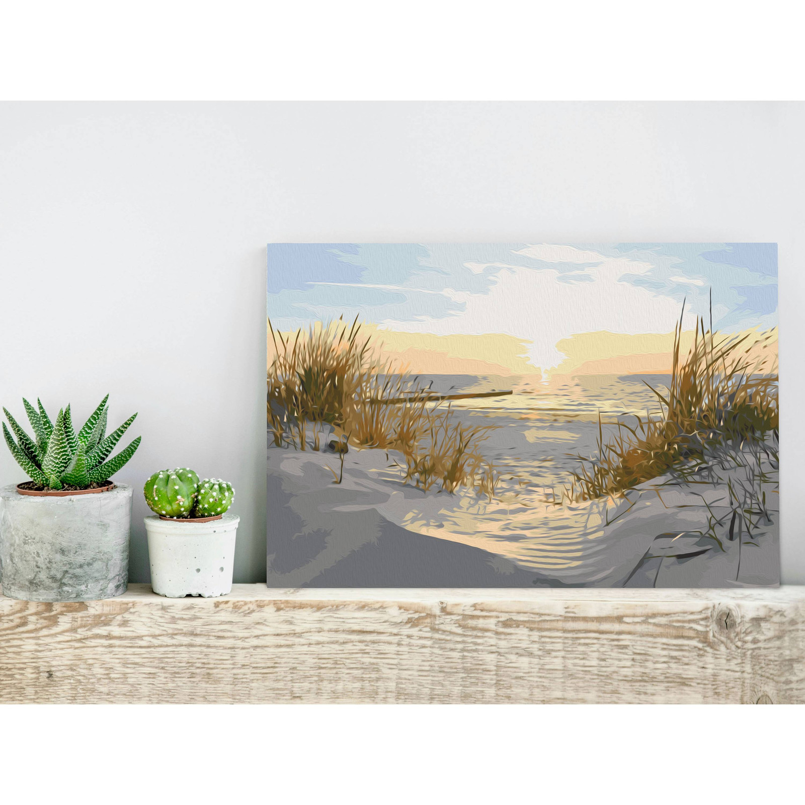 home24 Schilderen op Nummer On Dunes linnen grijs 40 x 50 x 3 cm