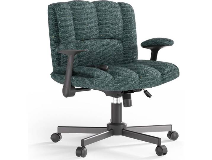 Taktack Chaise de bureau croisée ergonomique réglable avec accoudoirs hauteur ajustable bureau maison et coiffure (vert)