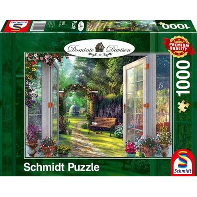 Schmidt 59592 - Dominic Davison, Blick in den verwunschenen Garten, Premium-Puzzle