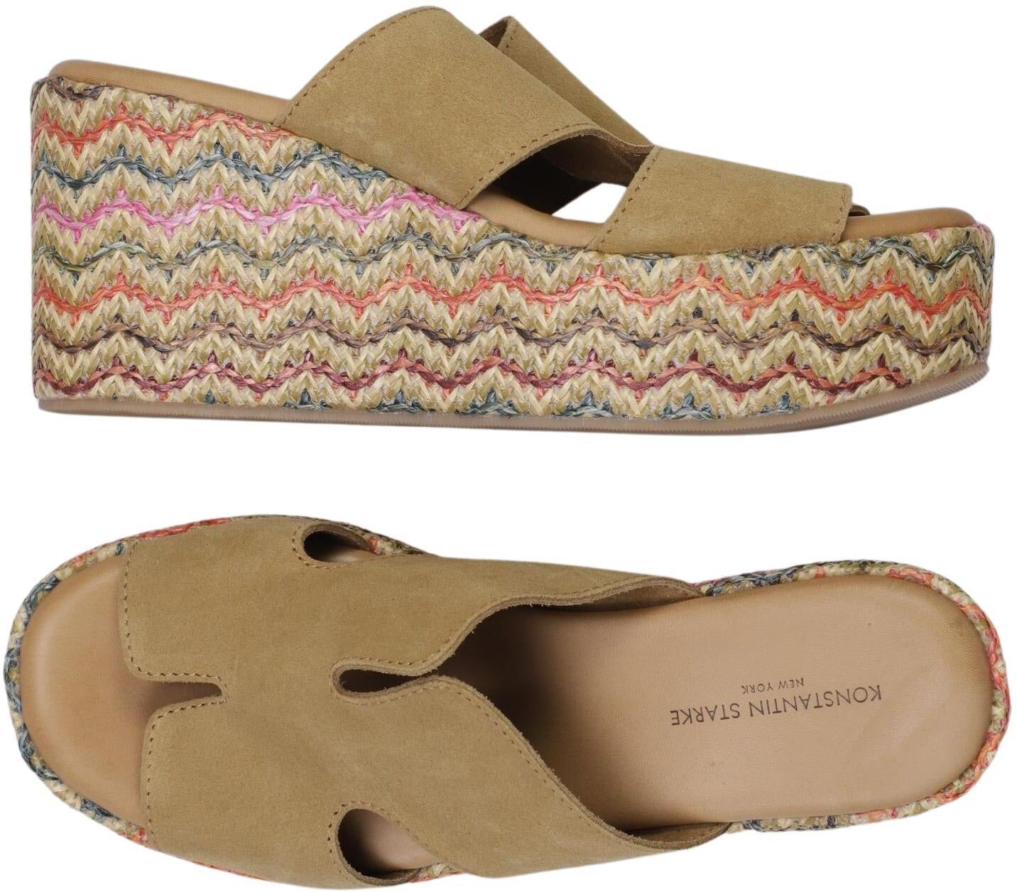 Konstantin Starke Damen Sandalen, Beige, Gr. EU 38, Leder - Second Hand
