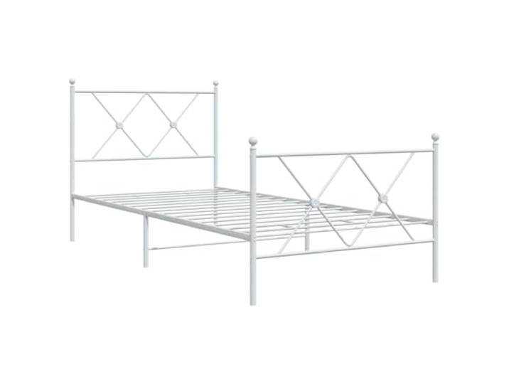 KTHLBRH Bettgestell aus Metall, weiß, 90 x 190 cm, mit Kopfteil Bettgestell aus Stahl, Unterteil, Lattenrost inklusive, für Gäste