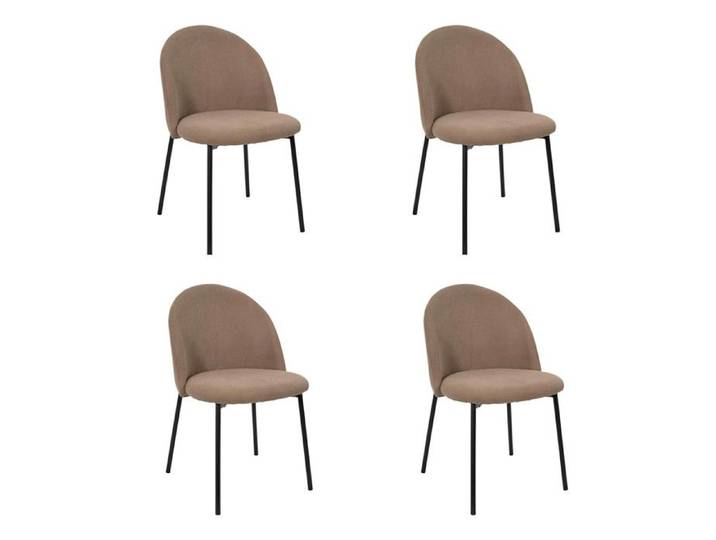Lot de 4 Chaises Côtelées Arches  Jules  78cm Taupe