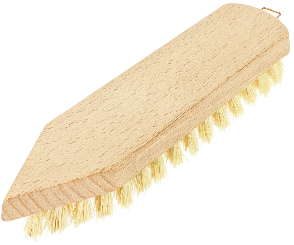 Peggy Perfect Scheuerbürste met natuurlijke houten handgreep en spitse vorm