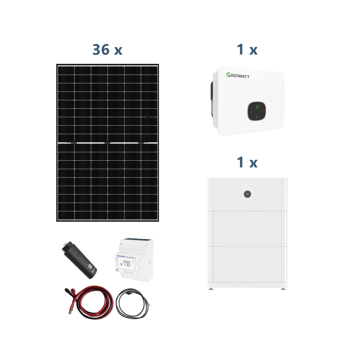 Growatt Solaranlage mit Stromspeicher MID 12KTL3-XH 12kW Hybridwechselrichter 3-phasig mit APX 10.0P Solarsp