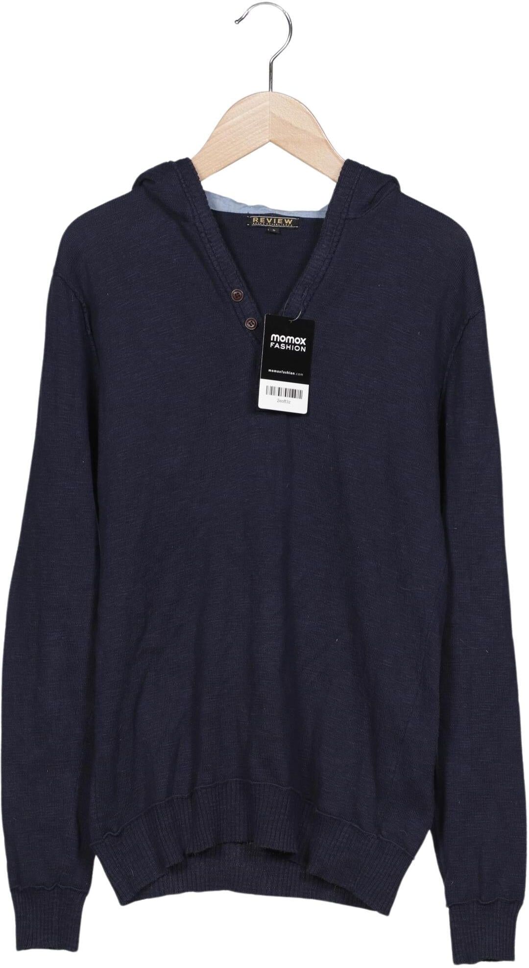 Review Herren Kapuzenpullover, Marineblau, Gr. S, Baumwolle - Second Hand