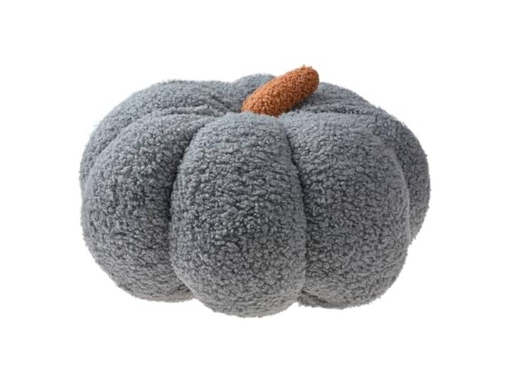 Clayre & Eef Sierkussen Pompoen Ø 28x18 cm Grijs Stof