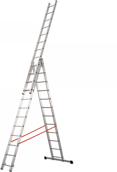 Gierre Modula AL445, 3x12 gradini, 7.68 m - Scala in alluminio - Altezza stimata operativa 8.68 m