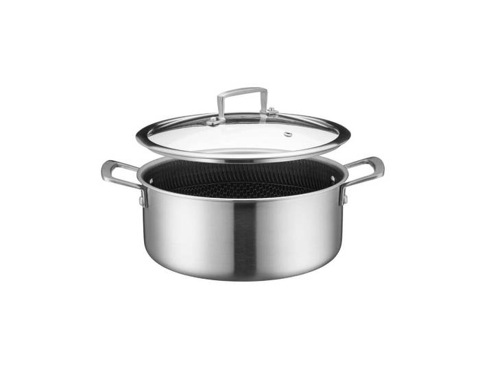 Mäser Kochtopf Hestia Keramik, Schwarz, Silber, Metall, 4,8 L, rund, 16.5 cm, Kochen, Töpfe, Kochtöpfe