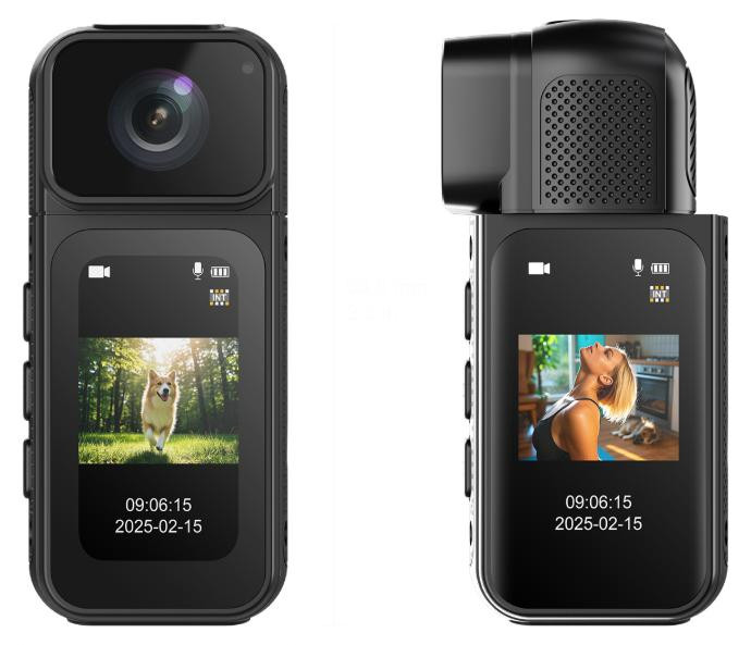 Zelurxx Mini Magnetische Actiecamera 2.7K, 180° draaibaar sportcamera met Wi-Fi, zwart