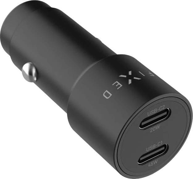 FIXED mit 2× USB-C Ausgang, PD 3.0 Unterstützung, 65 W, schwarz