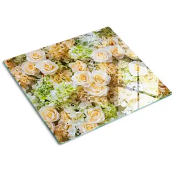 GLASPLATTE 60x52 cm Rosen