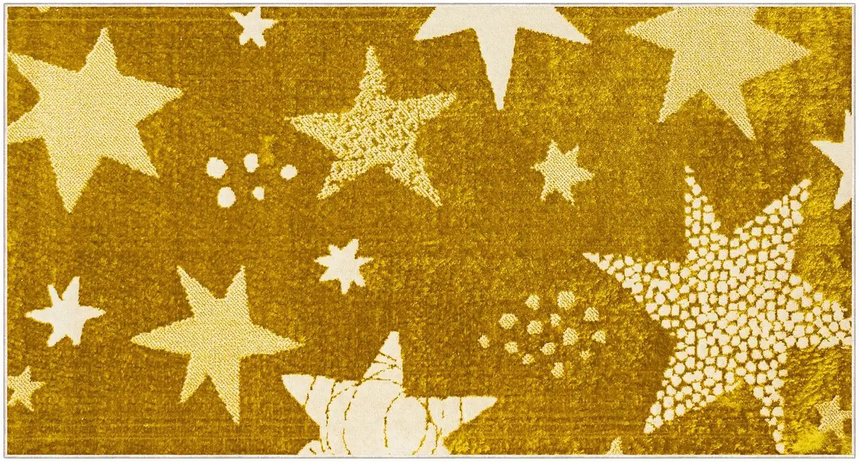 KJUT Webteppich  Star ¦ gold ¦ Synthetische Fasern ¦ Maße (cm): B: 80