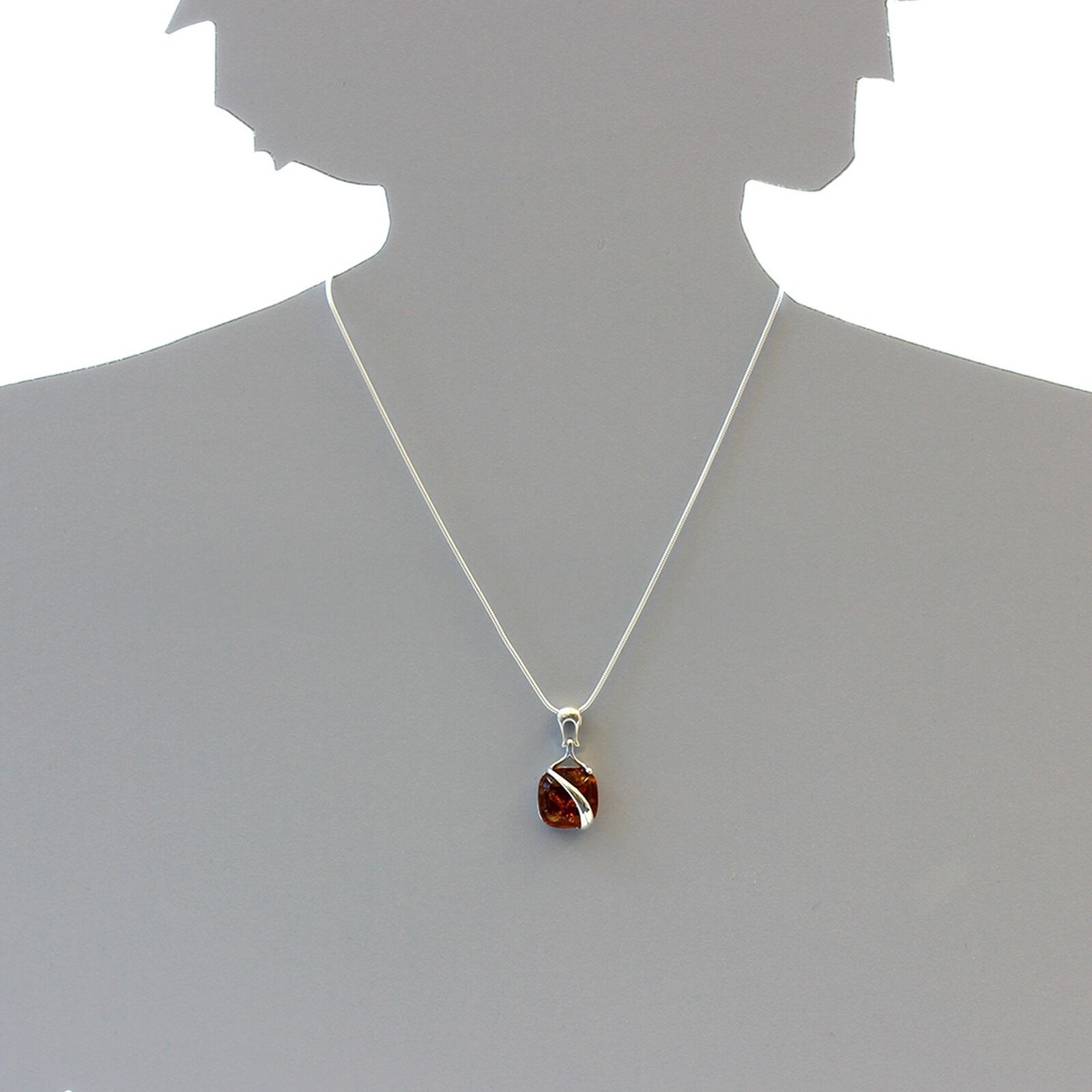 Kettenanhänger OSTSEE-SCHMUCK "- Eni - Silber 925/000 - Bernstein" Gr. 33, silber (silber 925, silberfarben, weiß), Schmuckanhänger, Damen, Silber 925 (Sterlingsilber), Kettenanhänger