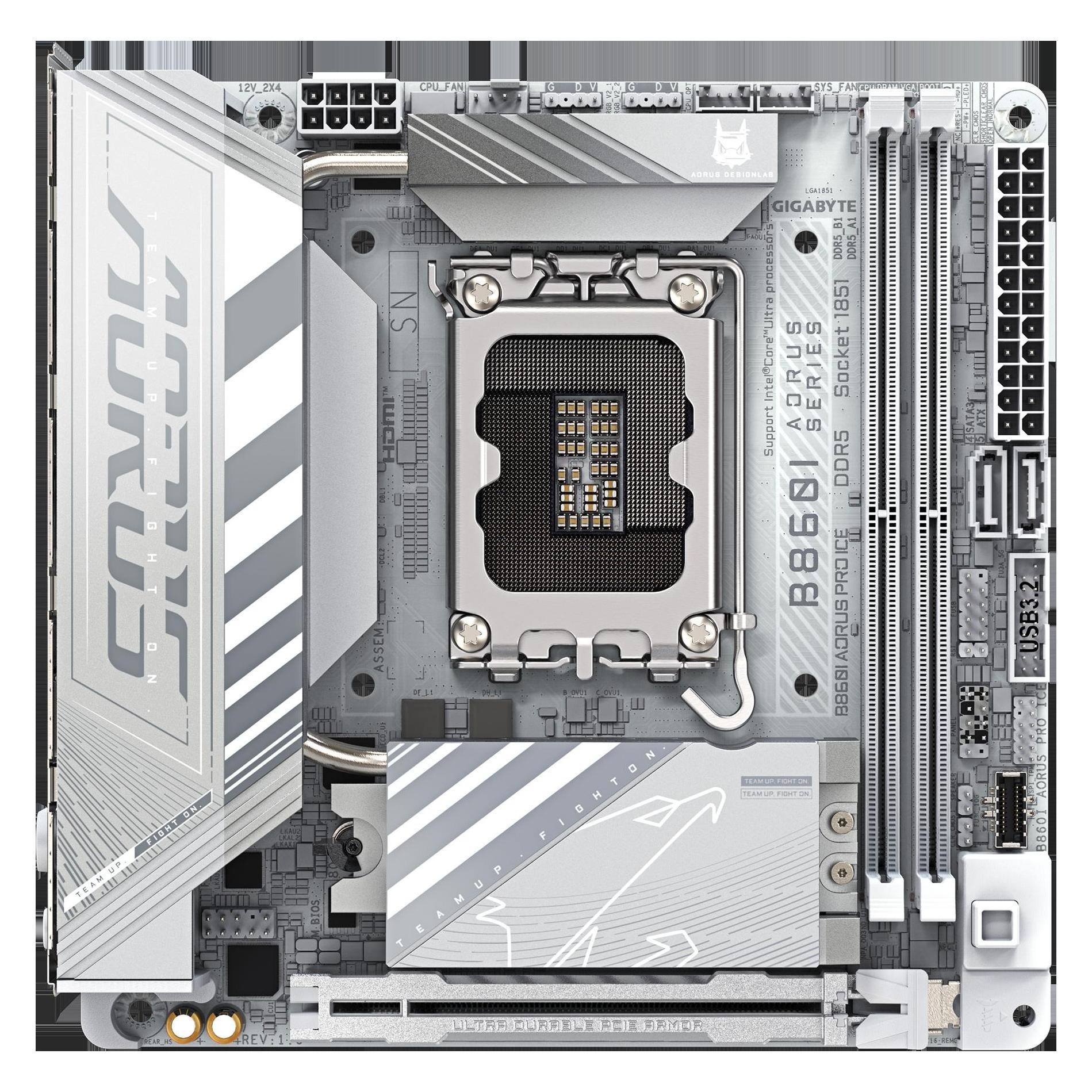 Gigabyte B860I AORUS PRO ICE (LGA 1851, Intel B860, Mini-ITX) (B860I AORUS PRO ICE)