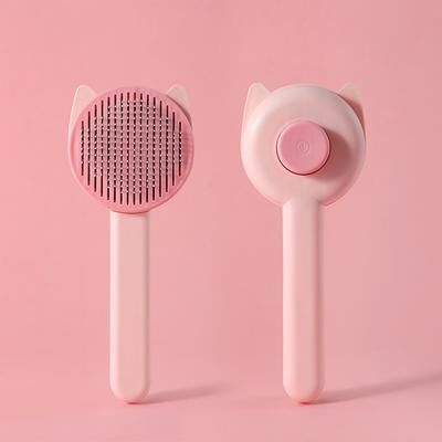 Multisell Products Hub Pet Grooming Brush For Cats, Remove Hairs With Cat Hair Remover Comb, Puppy And Kitten Grooming Tool, Hair Removal pink 1pcs