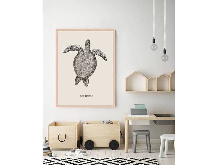 Tableau déco Sea Turtle 63 x 83cm Multicolore