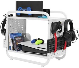 ZACHVO Gaming Organizer Cart with Multi-Level Storage and Wheels