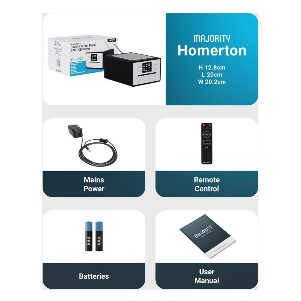 Majority UKW-Radio & CD Player (DAB+, FM, Internetradio, Bluetooth, WLAN) (1000002807)