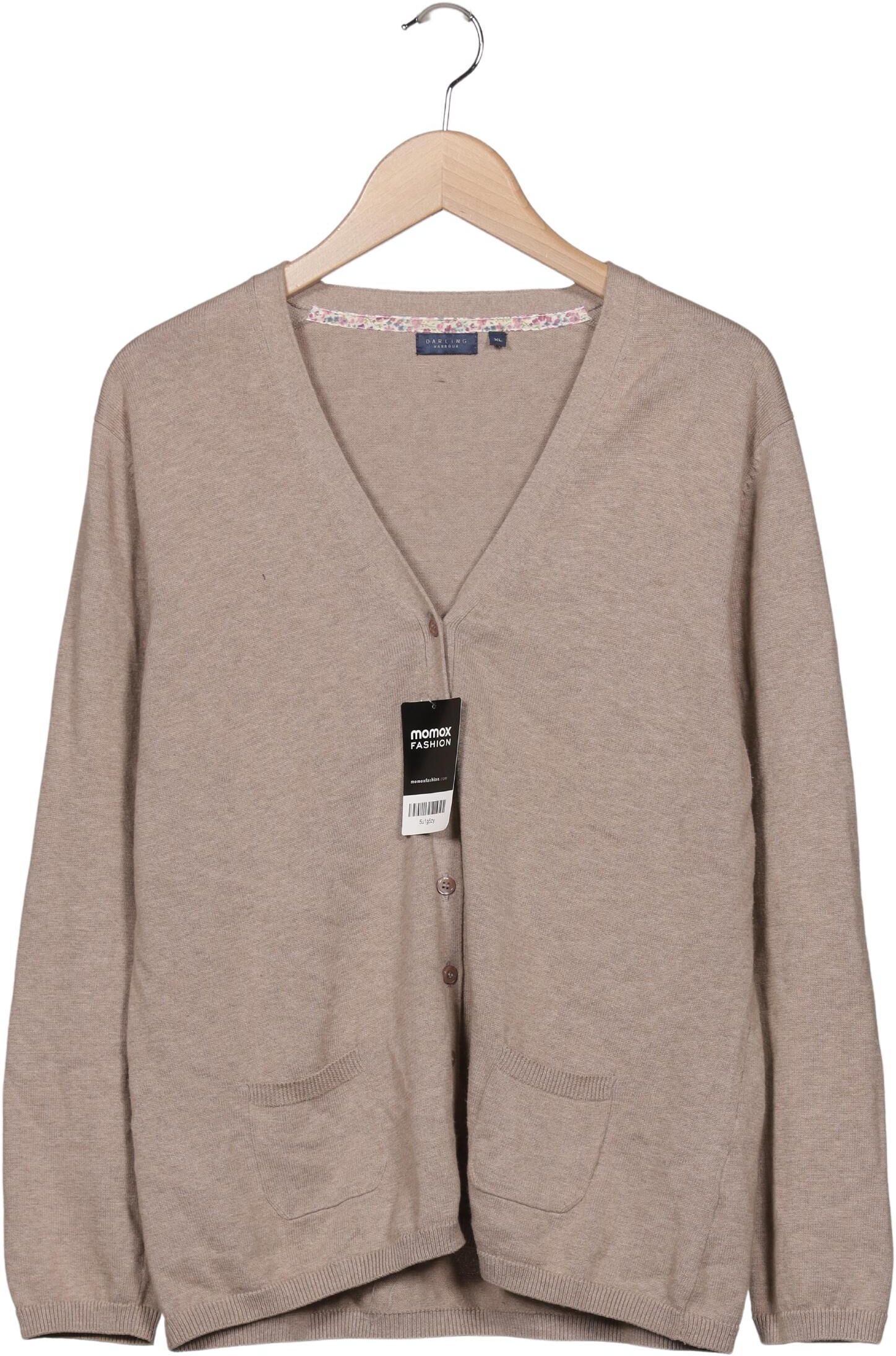 darling harbour Damen Strickjacke, Beige, Gr. XL, Baumwolle - Second Hand
