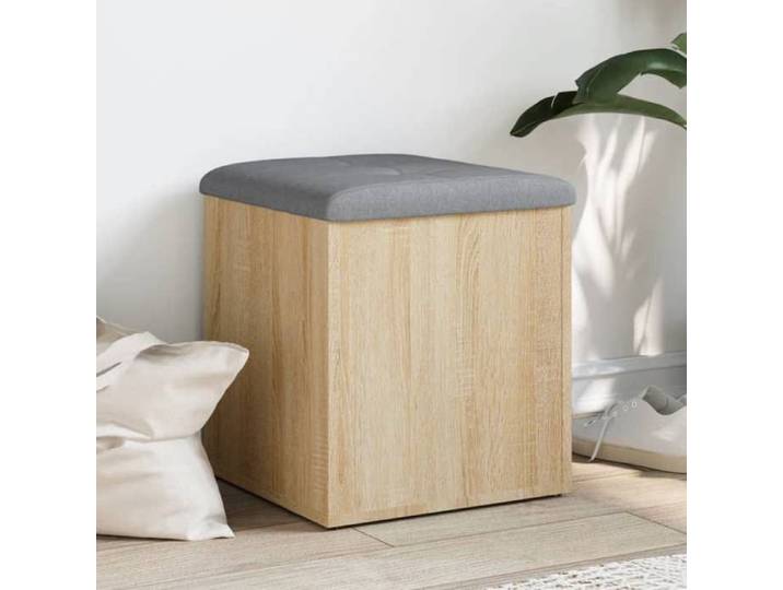 Banc de Rangement Coffre de Rangement avec Coussin Organisateur de Vêtements Jouets Couloir Salon Moderne Chêne 835035