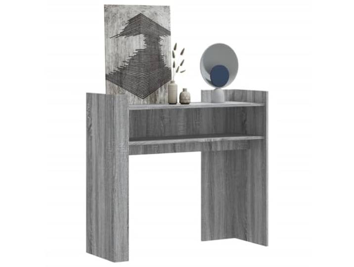 HEFZGDB Konsolentisch Grau Sonoma 100x35x90 cm Holzwerkstoff mit Wandhalterung und Stauraum für Wohnzimmer Flur