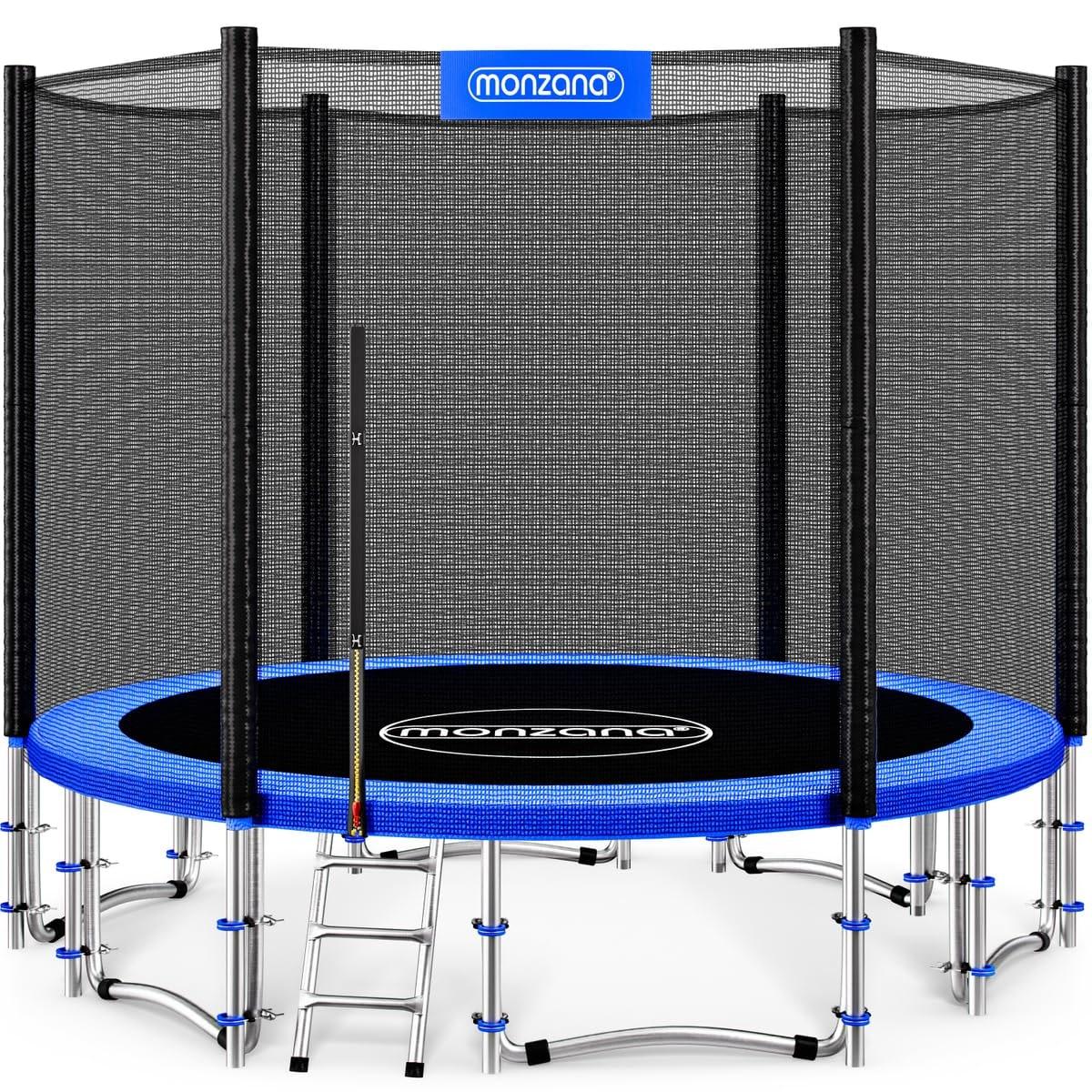 Gartentrampolin Trampolin Springmatte - Ø 183 cm - - Komplettset mit Sicherheitsnetz, Leiter und Randabdeckung