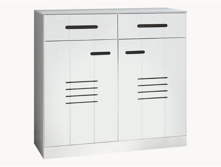 Kommode Junior - H104,5xB101xT36 cm - weiß-lasiert