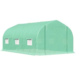 Outsunny Foliengewächshaus Giebeldach 450 × 300B × 200H cm