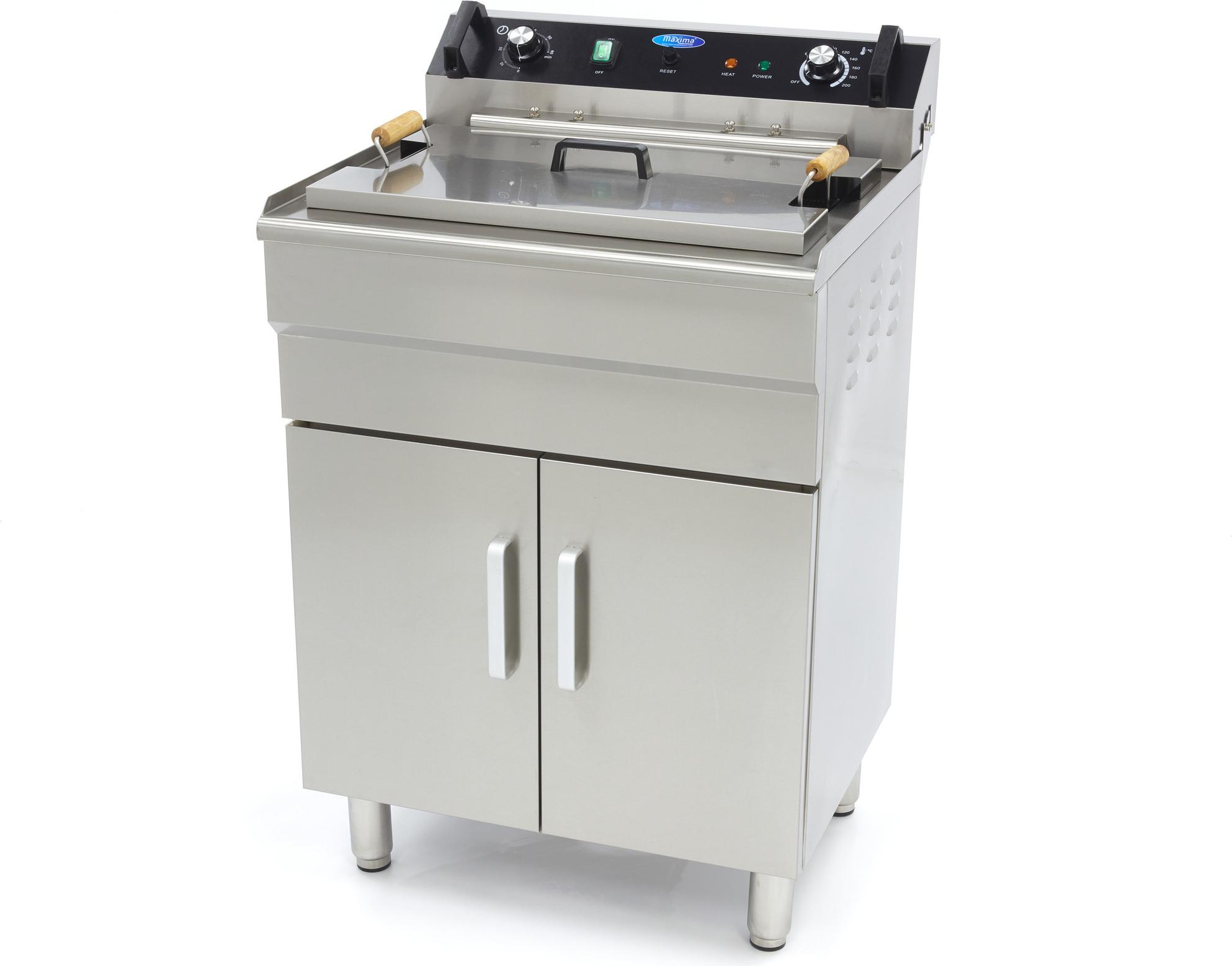 Maxima - Gastro Fritteuse - 35 l - 1 Korb - mit Ablasshahn - 400 V