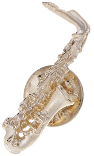 ART Pin Saxophone Small placcato in oro e rodiato