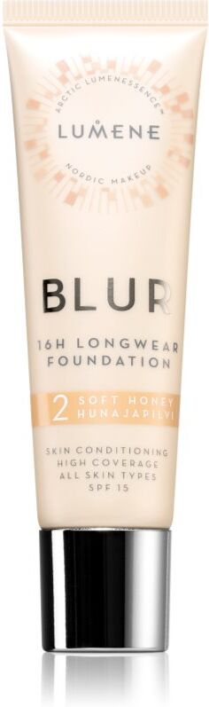 Lumene Blur 16h Longwear long-lasting foundation SPF 15 shade 2 Soft Honey (Cool) 30 ml