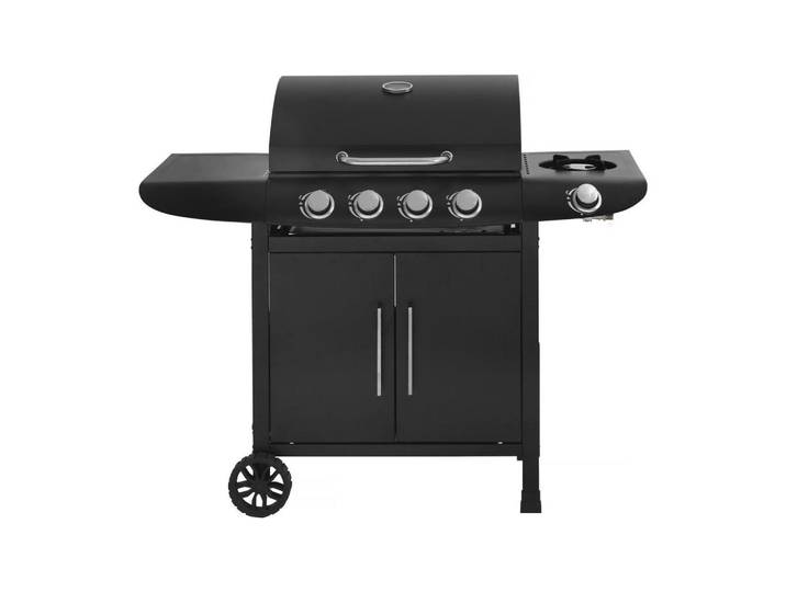 Habitat Garten Gasgrill feria 5 Schwarz, Grau, Metall, 57x104x118 cm, Grills, Gasgriller
