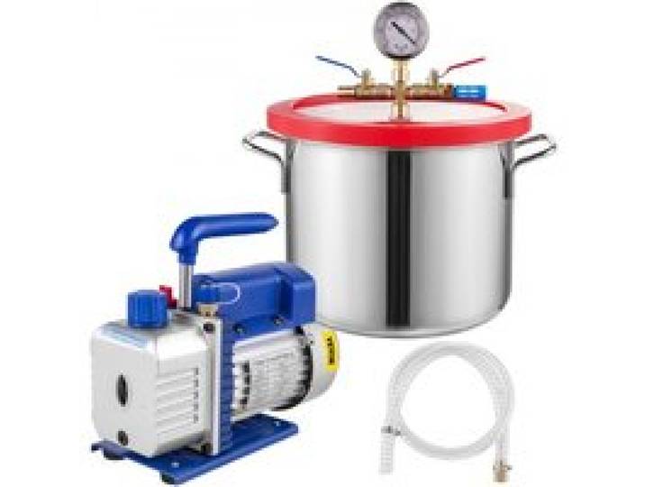 VEVOR Pompe à vide Climatiseur 85 L/min 1/4 CV + Chambre sous Vide de 5,6 L