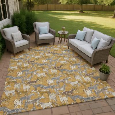 Addison Rugs Machine Washable Indoor/ Outdoor Horse Herd Chantille Rug