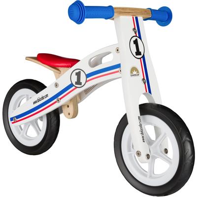 Laufrad BIKESTAR "Holz", bunt (weiß, blau, rot), Laufräder, Kinder