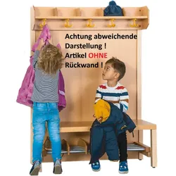 Komplettgarderobe mit offener Ablagereihe