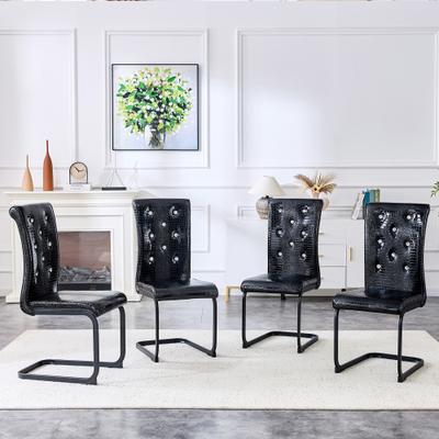 Ostweer Black Dining Chair Side Chair Kitchen Chair Leisure Chair Lounge Chair Office Chair Armless Chair